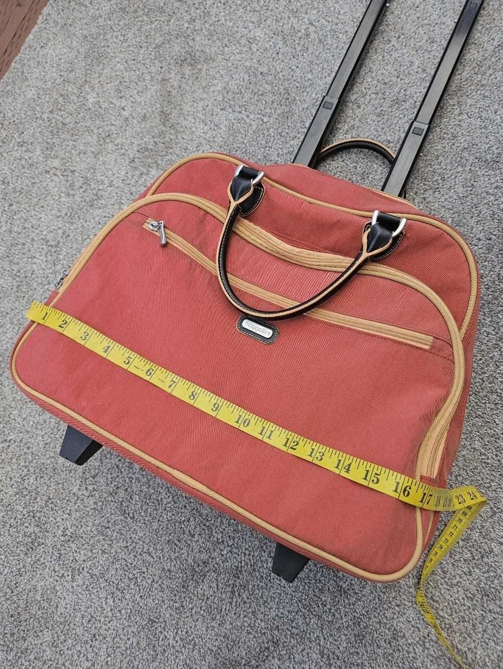 BAGGALLINI TRAVEL BAG LUGGAGE ROLLING CARRY ON Suitcase Weekender Orange Rust